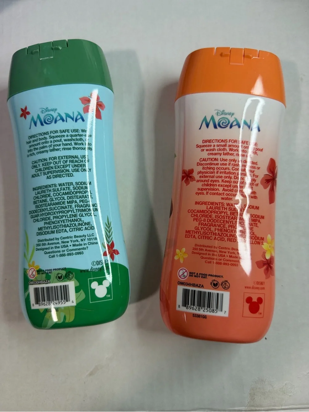 Disney Moana Kids Body Wash & 3-in-1 Shampoo Conditioner - Green & Orange